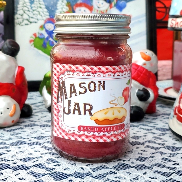 Baked Apple Pie Mason jar Candle New juicy apples baked in cinnamon, sugar and v - Picture 2 of 4